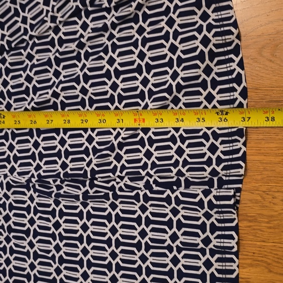 R&K BRAND WOMEN'S NAVY BLUE & WHITE ASYMMETRICAL SLEEVELESS SUMMER DRESS SIZE 12 - Picture 13 of 16